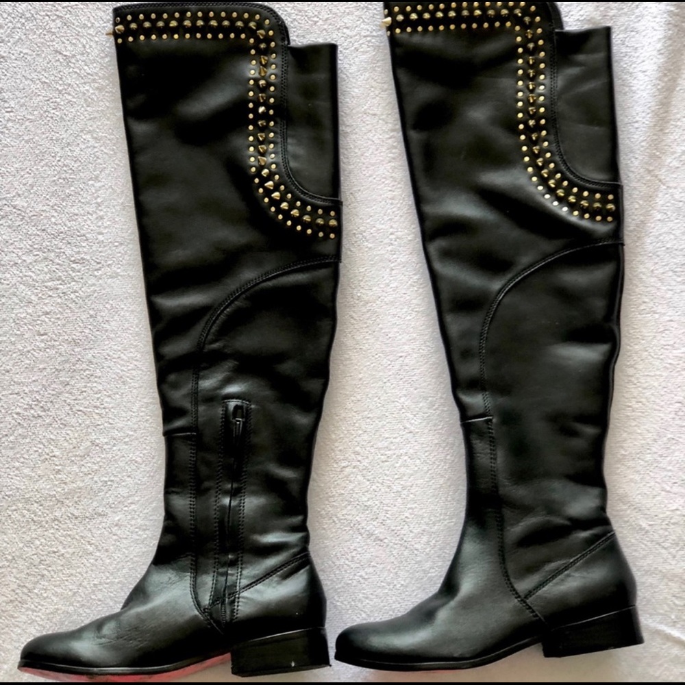 Betsey Johnson spiked over the knee boots